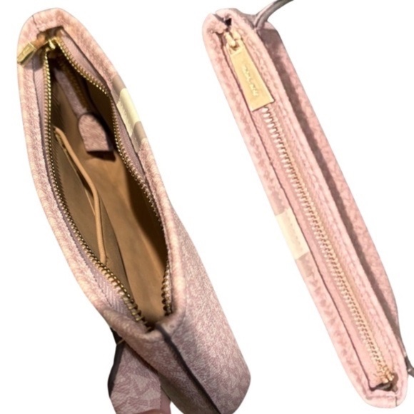 MICHAEL KORS Signature Stripe Fanny Pack/ Crossbody Bag, Pink w/ MK Logo - NWT - Picture 16 of 16
